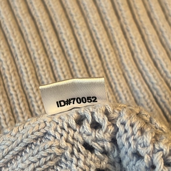 LOFT Light Blue Short Sleeve Cable Knit Ribbed Front Open Cardigan Size M - Picture 11 of 11